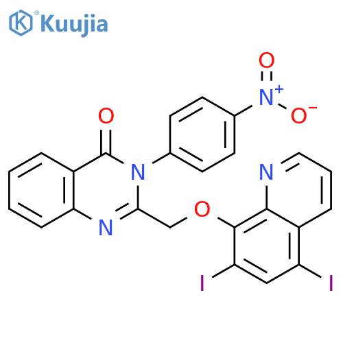 4(3H)-Quinazolinone,2-[[(5,7-diiodo-8-quinolinyl)oxy]methyl]-3-(4-nitrophenyl)- structure