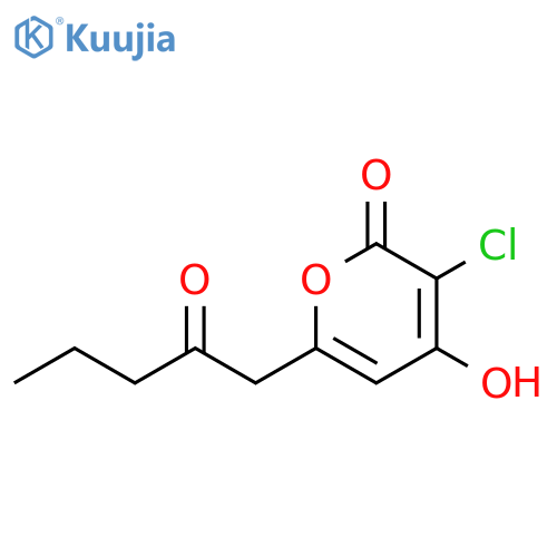2H-Pyran-2-one, 3-chloro-4-hydroxy-6-(2-oxopentyl)- structure