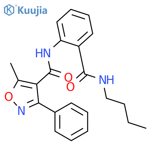 <br>5-Methyl-3-phenyl-isoxazole-4-carboxylic acid (2-butylcarbamoyl-phenyl)-ami de structure