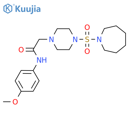 2-4-(azepane-1-sulfonyl)piperazin-1-yl-N-(4-methoxyphenyl)acetamide structure