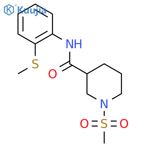 1-methanesulfonyl-N-2-(methylsulfanyl)phenylpiperidine-3-carboxamide structure