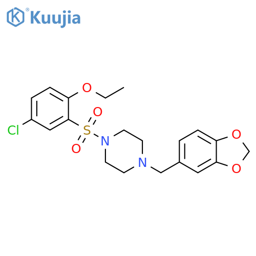 1-(2H-1,3-benzodioxol-5-yl)methyl-4-(5-chloro-2-ethoxybenzenesulfonyl)piperazine structure