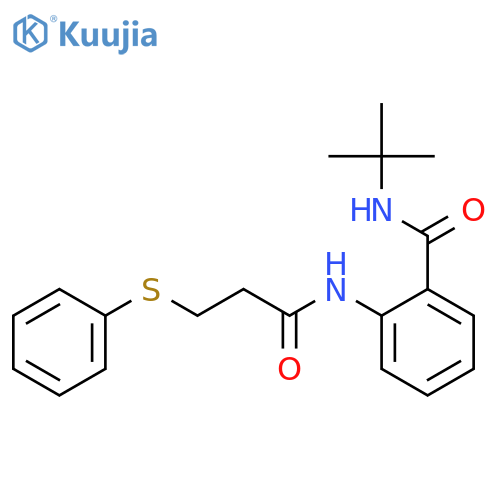 N-(tert-butyl)-2-{[3-(phenylthio)propanoyl]amino}benzamide structure