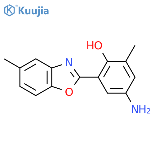 4-Amino-2-methyl-6-(5-methyl-1,3-benzoxazol-2-yl)phenol structure