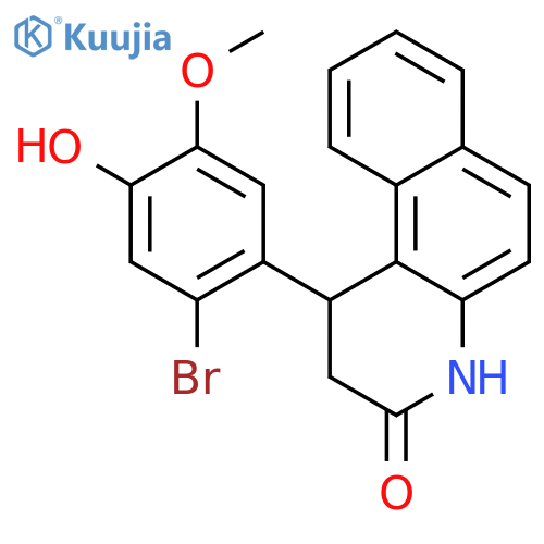 <br>1-(2-Bromo-4-hydroxy-5-methoxy-phenyl)-1,4-dihydro-2H-benzo[f]quinolin-3-on e structure
