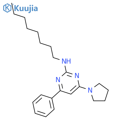2-Pyrimidinamine, N-octyl-4-phenyl-6-(1-pyrrolidinyl)- structure