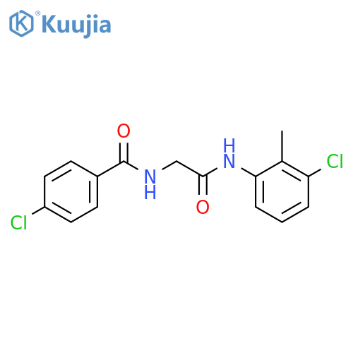 4-chloro-N-{2-[(3-chloro-2-methylphenyl)amino]-2-oxoethyl}benzamide structure