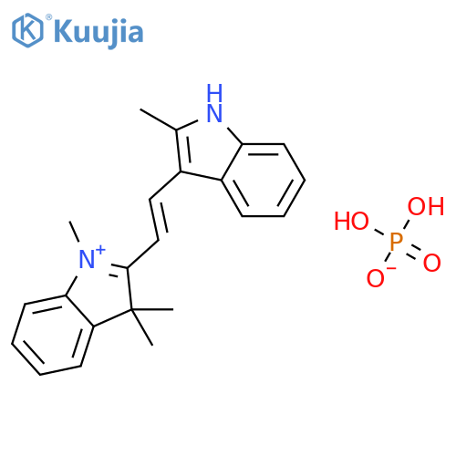 1,3,3-trimethyl-2-[2-(2-methyl-1h-indol-3-yl)vinyl]-3h-indolium dihydrogen phosphate structure