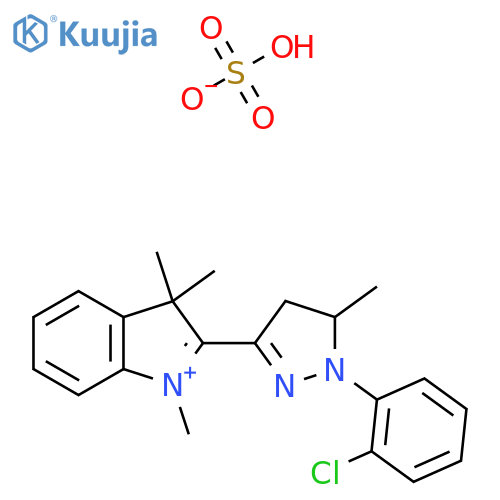 2-[2-(2-Chlorophenyl)-3-methyl-3,4-dihydropyrazol-5-yl]-1,3,3-trimethylindol-1-ium;hydrogen sulfate structure