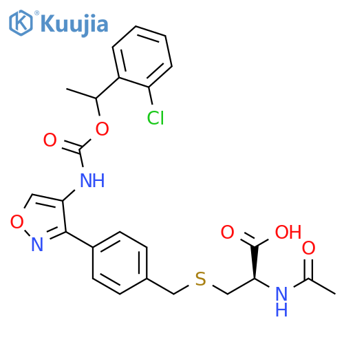 L-Cysteine,N-acetyl-S-[[4-[4-[[[1-(2-chlorophenyl)ethoxy]carbonyl]amino]-3-isoxazolyl]phenyl]methyl]- structure