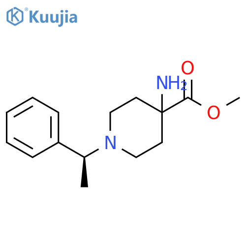 4-Piperidinecarboxylic acid, 4-amino-1-[(1S)-1-phenylethyl]-, methylester structure