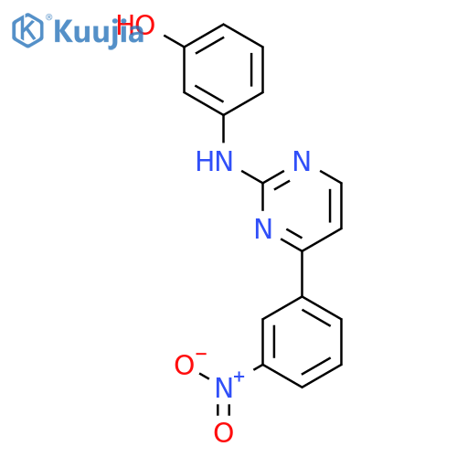 PHENOL, 3-[[4-(3-NITROPHENYL)-2-PYRIMIDINYL]AMINO]- structure