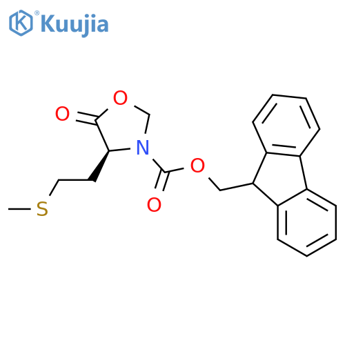(4S)-3-(9-fluorenylmethyloxycarbonyl)-4-[2-(methylthio)ethyl]-5-oxooxazolidine structure