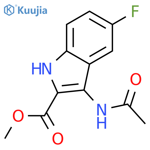Methyl 3-(acetylamino)-5-fluoro-1H-indole-2-carboxylate structure