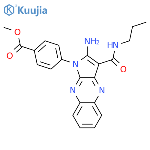 methyl 4-2-amino-3-(propylcarbamoyl)-1H-pyrrolo2,3-bquinoxalin-1-ylbenzoate structure
