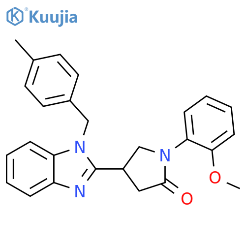 1-(2-methoxyphenyl)-4-[1-[(4-methylphenyl)methyl]benzimidazol-2-yl]pyrrolidin-2-one structure