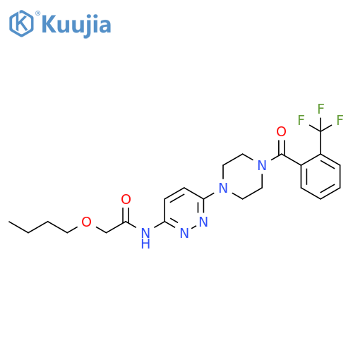 Acetamide,2-butoxy-N-[6-[4-[2-(trifluoromethyl)benzoyl]-1-piperazinyl]-3-pyridazinyl]- structure