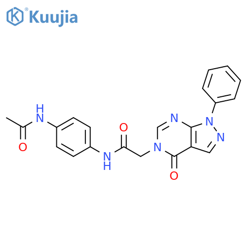 N-(4-acetamidophenyl)-2-{4-oxo-1-phenyl-1H,4H,5H-pyrazolo3,4-dpyrimidin-5-yl}acetamide structure