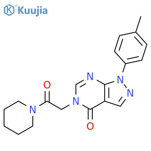 1-(4-methylphenyl)-5-2-oxo-2-(piperidin-1-yl)ethyl-1H,4H,5H-pyrazolo3,4-dpyrimidin-4-one structure