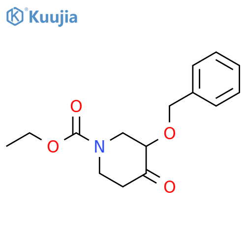 1-Piperidinecarboxylicacid, 4-oxo-3-(phenylmethoxy)-, ethyl ester structure