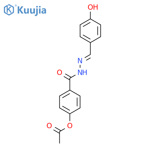 Benzoic acid, 4-(acetyloxy)-, [(4-hydroxyphenyl)methylene]hydrazide structure