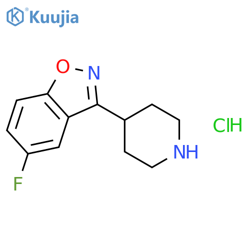 5-fluoro-3-(piperidin-4-yl)-1,2-benzoxazole hydrochloride structure