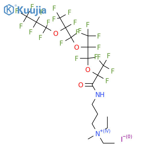N,N-Diethyl-6,8,8,9,11,11,12,14,14,15,15,16,16,16-Tetradecafluoro-N-Methyl-5-Oxo-6,9,12-Tris(Trifluoromethyl)-7,10,13-Trioxa-4-Azahexadecan-1-Aminium Iodide (1:1) structure