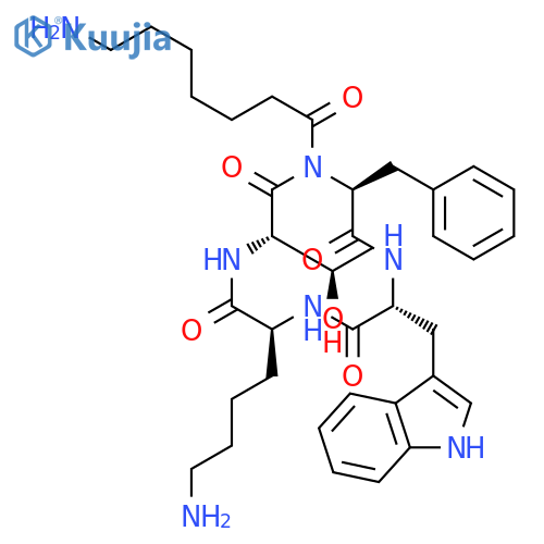 Cyclo(7-aminoheptanoyl-L-phenylalanyl-D-tryptophyl-L-lysyl-L-threonyl) structure