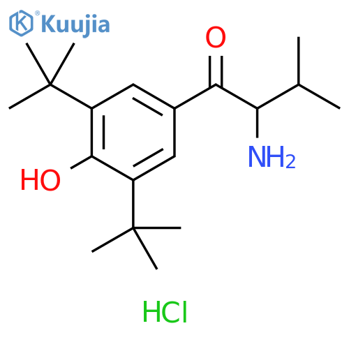 1-Butanone, 2-amino-1-[3,5-bis(1,1-dimethylethyl)-4-hydroxyphenyl]-3-methyl-, hydrochloride (1:1) structure