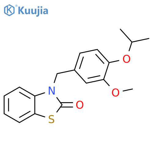 3-{3-methoxy-4-(propan-2-yloxy)phenylmethyl}-2,3-dihydro-1,3-benzothiazol-2-one structure