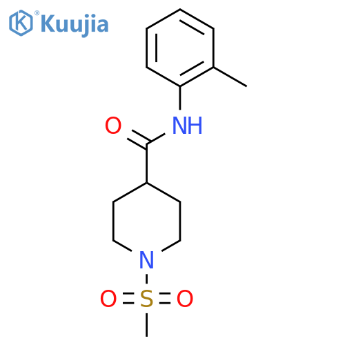 1-methanesulfonyl-N-(2-methylphenyl)piperidine-4-carboxamide structure