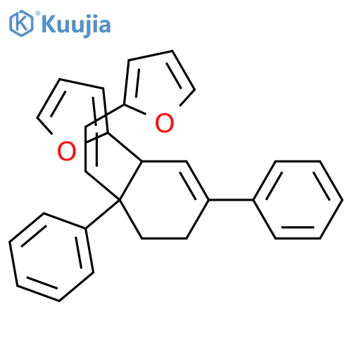 Furan, 2-[2-[2-(2-furanyl)-1,4-diphenyl-3-cyclohexen-1-yl]ethenyl]- structure