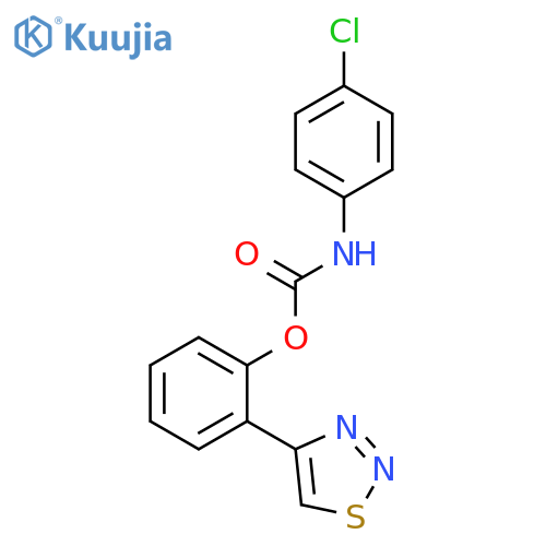 Carbamic acid, (4-chlorophenyl)-, 2-(1,2,3-thiadiazol-4-yl)phenyl ester structure