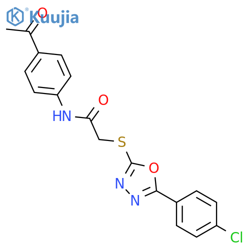 <br>N-(4-Acetyl-phenyl)-2-[5-(4-chloro-phenyl)-[1,3,4]oxadiazol-2-ylsulfanyl]-a cetamide structure