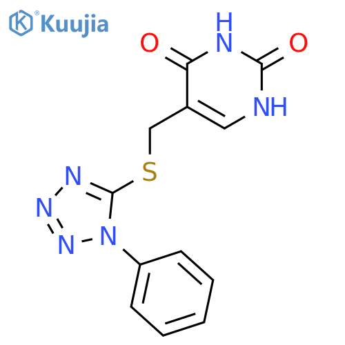 5-{[(1-Phenyl-1H-tetrazol-5-yl)sulfanyl]methyl}pyrimidine-2,4(1H,3H)-dione structure