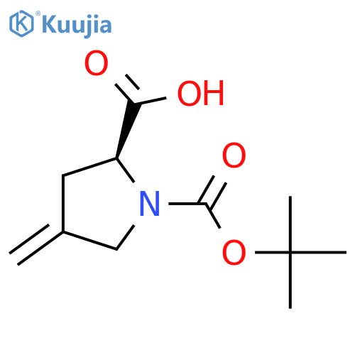 (2S)-1-[(tert-butoxy)carbonyl]-4-methylidenepyrrolidine-2-carboxylic acid structure