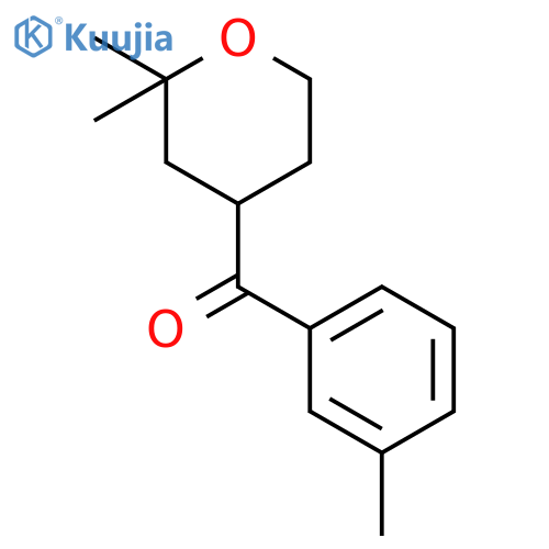 METHANONE, (3-METHYLPHENYL)(TETRAHYDRO-2,2-DIMETHYL-2H-PYRAN-4-YL)- structure