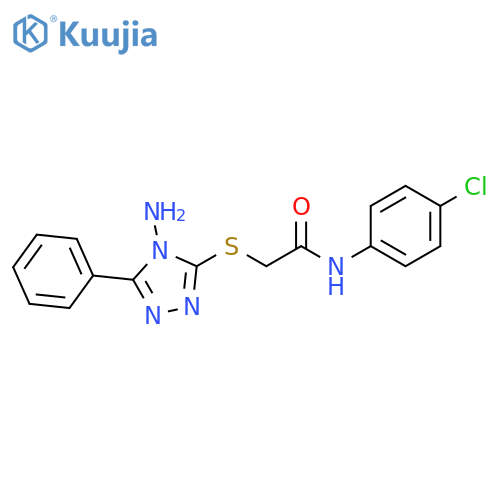 2-(4-amino-5-phenyl-4H-1,2,4-triazol-3-yl)sulfanyl-N-(4-chlorophenyl)acetamide structure