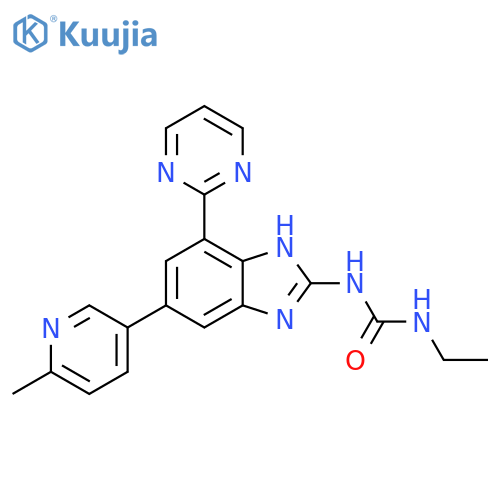 Urea,N-ethyl-N'-[6-(6-methyl-3-pyridinyl)-4-(2-pyrimidinyl)-1H-benzimidazol-2-yl]- structure