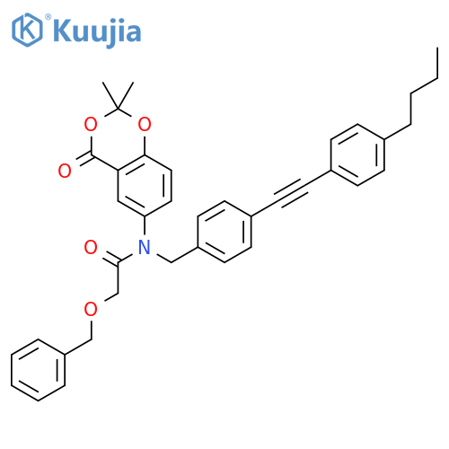 Acetamide,N-[[4-[(4-butylphenyl)ethynyl]phenyl]methyl]-N-(2,2-dimethyl-4-oxo-4H-1,3-benzodioxin-6-yl)-2-(phenylmethoxy)- structure