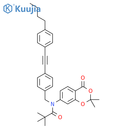 Propanamide,N-[[4-[(4-butylphenyl)ethynyl]phenyl]methyl]-N-(2,2-dimethyl-4-oxo-4H-1,3-benzodioxin-7-yl)-2,2-dimethyl- structure