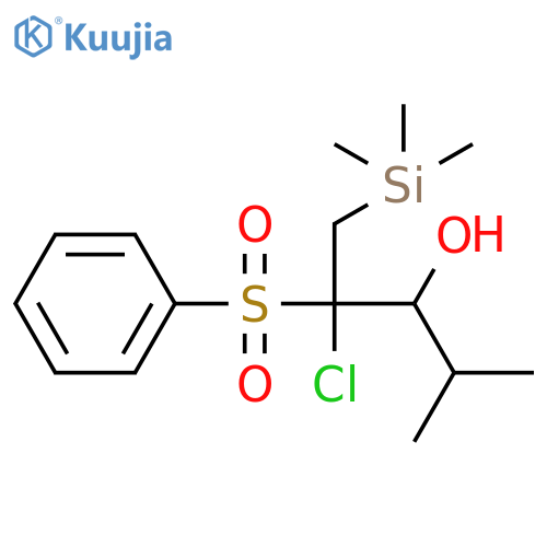 3-PENTANOL, 2-CHLORO-4-METHYL-2-(PHENYLSULFONYL)-1-(TRIMETHYLSILYL)- structure