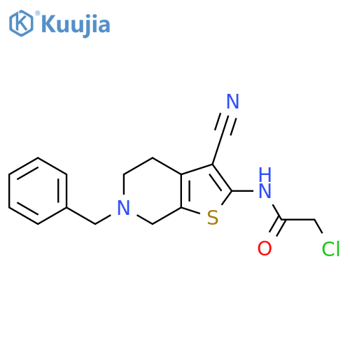 N-(6-Benzyl-3-cyano-4,5,6,7-tetrahydrothieno[2,3-c]pyridin-2-yl)-2-chloroacetamide structure