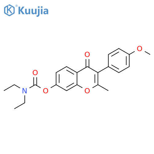 3-(4-methoxyphenyl)-2-methyl-4-oxo-4H-chromen-7-yl N,N-diethylcarbamate structure
