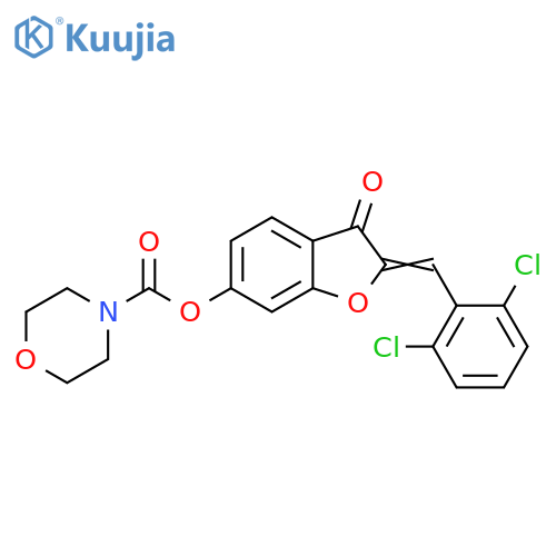 (2Z)-2-(2,6-dichlorophenyl)methylidene-3-oxo-2,3-dihydro-1-benzofuran-6-yl morpholine-4-carboxylate structure
