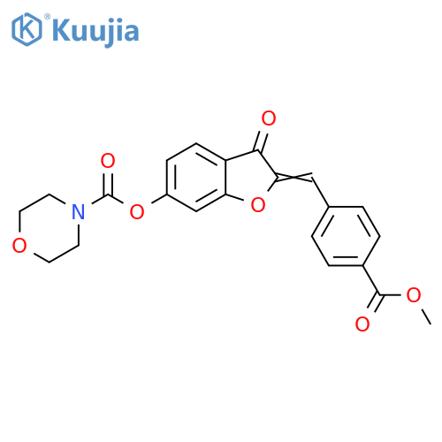 (2Z)-2-{4-(methoxycarbonyl)phenylmethylidene}-3-oxo-2,3-dihydro-1-benzofuran-6-yl morpholine-4-carboxylate structure