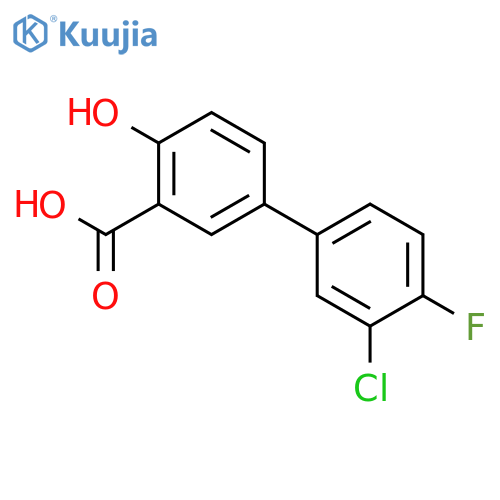 [1,1'-Biphenyl]-3-carboxylic acid, 3'-chloro-4'-fluoro-4-hydroxy- structure