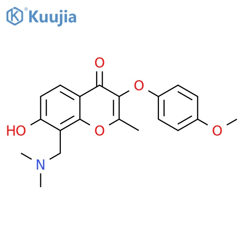 8-[(dimethylamino)methyl]-7-hydroxy-3-(4-methoxyphenoxy)-2-methyl-4H-chromen-4-one structure