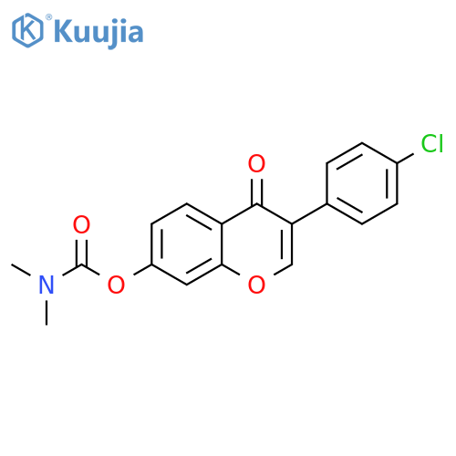 3-(4-chlorophenyl)-4-oxo-4H-chromen-7-yl dimethylcarbamate structure