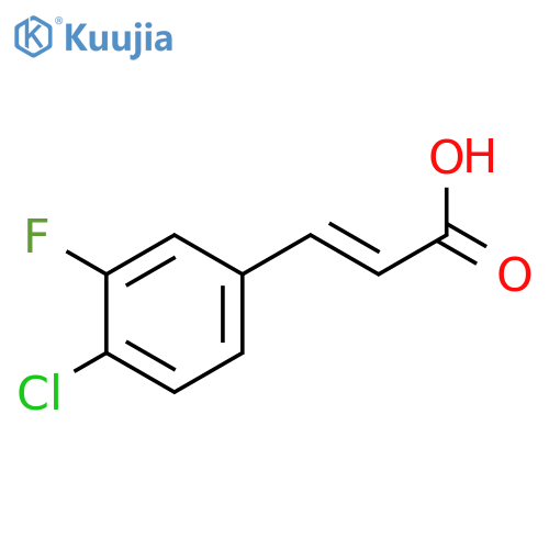 (2E)-3-(4-chloro-3-fluorophenyl)prop-2-enoic acid structure
